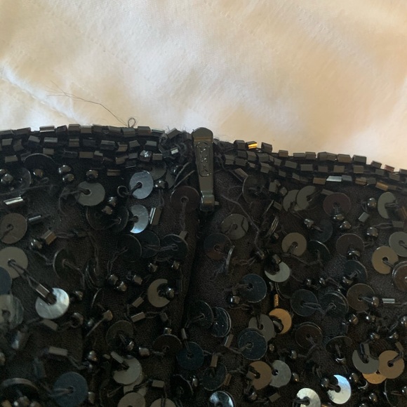 NWT SCALA Vintage Black Silk Sequin evening dress, Size M - Picture 9 of 11